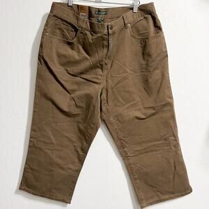 NWT Lauren Ralph Lauren Pants Womens Sz 16W Cropped Capris Chino Brown